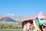 Rahul Gandhi rides to Pangong Lake during Ladakh visit ZKAMN