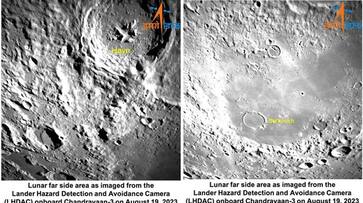 ISRO released photos as Vikram Lander searches for a prospective landing spot in Moon south pole san ISRO released photos as Vikram Lander searches for a prospective landing spot in Moon south pole san