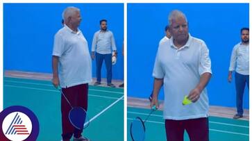 Lalu prasad Yadav playing badminton after bail on medical grounds gow Lalu prasad Yadav playing badminton after bail on medical grounds gow