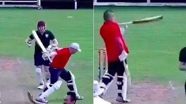 Frustrated Batter Hits Teammate With Bat After Getting Run Out video goes viral kvn Frustrated Batter Hits Teammate With Bat After Getting Run Out video goes viral kvn
