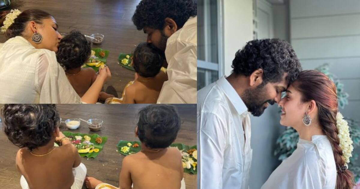 மகன்களுக்கு பட்டுவேட்டி கட்டிவிட்டு... ஓணம் விருந்து ஊட்டிவிட்ட நயன்தாரா - விக்கி பகிர்ந்த கியூட் போட்டோஸ் இதோ