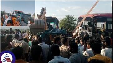 Horrible accident between KSRTC bus and car near Kanakapura many dies on spot sat Horrible accident between KSRTC bus and car near Kanakapura many dies on spot sat