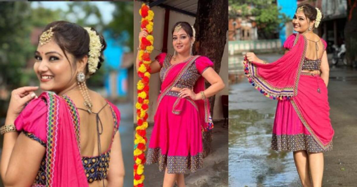 யாரு நம்ம சின்னத்திரை நாயகி ரோஜாவா..? குட்டை பாவாடை தாவணியில் டக்கர் போட்டோஷூட் - அழகு தான் போங்க!