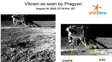 Smile please: Pragyan rover snaps picture of Vikram Lander; see pics Smile please: Pragyan rover snaps picture of Vikram Lander; see pics