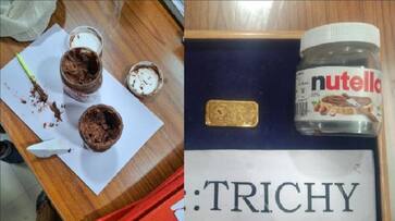 Smuggling gold in Nutella cans Passenger who arrived from KualaLumpur arrested at Trichy Airport Tamilnadu akb Smuggling gold in Nutella cans Passenger who arrived from KualaLumpur arrested at Trichy Airport Tamilnadu akb
