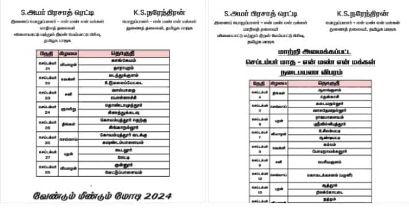 Annamalai Phase 2 Padayatra list has been published