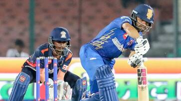 Meerut Mavericks Player Rinku Singh Hit consecutive sixes in Super Over against Kashi Rudras in UP T20 League Meerut Mavericks Player Rinku Singh Hit consecutive sixes in Super Over against Kashi Rudras in UP T20 League
