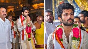 Kushi star Vijay Deverakonda visits Yadadri Temple to seek blessings; pics go viral RBA Kushi star Vijay Deverakonda visits Yadadri Temple to seek blessings; pics go viral RBA