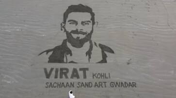 Balochistan Gwadar Fan Creates Virat Kohli Sand Art Balochistan Gwadar Fan Creates Virat Kohli Sand Art