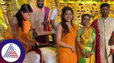 Rashmika Mandanna attends assistant marriage newlywed seeks blessing vcs Rashmika Mandanna attends assistant marriage newlywed seeks blessing vcs