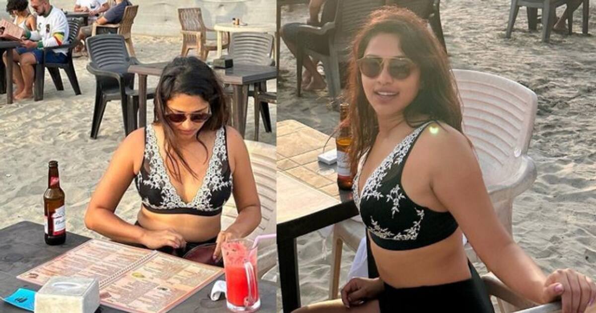 பிகினி உடையோடு வந்து ஓப்பன் பாரில் பீர் அடித்த அமலாபால்... போட்டோ பார்த்து போதையான ரசிகர்கள்