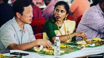 Onam sadhya Party in Singapore! Minister Ong Yee Kung enjoyed and ate dee Onam sadhya Party in Singapore! Minister Ong Yee Kung enjoyed and ate dee
