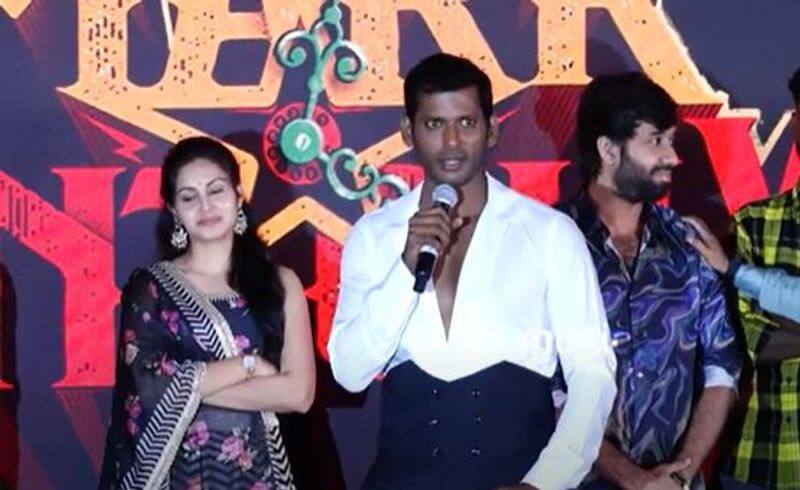 Actor vishal introduce her daughter in first time 