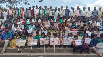 Mandya: Children protest against govt, urge to save water of the ancestors vkp Mandya: Children protest against govt, urge to save water of the ancestors vkp