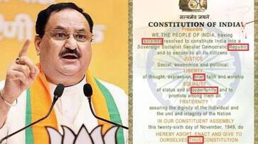 BJP criticizes Congress for posting wrong copy of Preamble of Indian Constitution.. "Shameful". Rya BJP criticizes Congress for posting wrong copy of Preamble of Indian Constitution.. "Shameful". Rya
