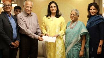Jailer movie Producer Kalanithi handed overa a cheque for one crore to dr. Prathap Reddy NSK Jailer movie Producer Kalanithi handed overa a cheque for one crore to dr. Prathap Reddy NSK