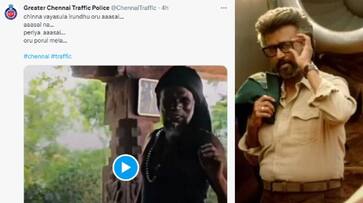 Chennai Traffic Police Awareness video with jailer scene netizens trolled it as pirated video gan Chennai Traffic Police Awareness video with jailer scene netizens trolled it as pirated video gan