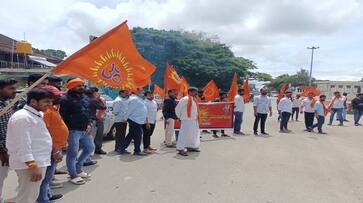 Hindu Activists Protest Against Udhayanidhi Stalin Statement in Chikkamagaluru grg Hindu Activists Protest Against Udhayanidhi Stalin Statement in Chikkamagaluru grg