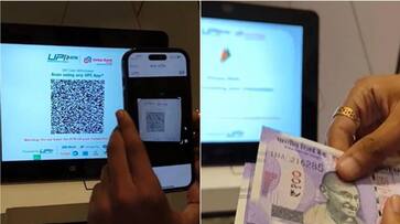 WATCH Viral video shows man withdrawing cash from ATM using UPI; lauds innovative feature of 'Bharat' snt WATCH Viral video shows man withdrawing cash from ATM using UPI; lauds innovative feature of 'Bharat' snt