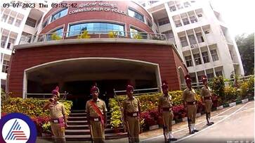 Kannada Commanding given in Bengaluru police commissioner office morning parade sat Kannada Commanding given in Bengaluru police commissioner office morning parade sat