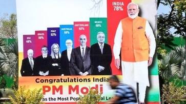 Is this how we welcome guests? Congress on BJP's poster showing leaders' cutout sgb Is this how we welcome guests? Congress on BJP's poster showing leaders' cutout sgb