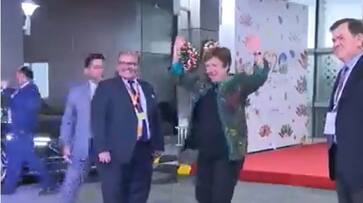 G20 Summit 2023: IMF Chief Kristalina Georgieva shakes a leg to Sambapuri beats at Delhi airport (WATCH) snt G20 Summit 2023: IMF Chief Kristalina Georgieva shakes a leg to Sambapuri beats at Delhi airport (WATCH) snt