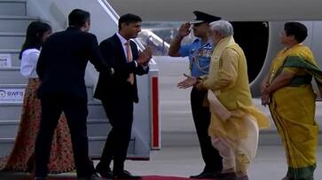 Britain prime minister Rishi Sunak Reaches to Delhi lns Britain prime minister Rishi Sunak Reaches to Delhi lns