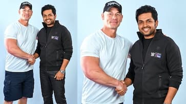 Tamil Star Karthi Meets WWE World Champion John Cena NSK Tamil Star Karthi Meets WWE World Champion John Cena NSK