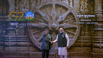 india showcases konark wheel from odisha for welcome handshake of all leaders ash india showcases konark wheel from odisha for welcome handshake of all leaders ash