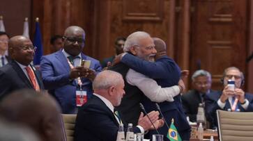 African Union Joins G20 PM Modi welcomes with a big hug ksm African Union Joins G20 PM Modi welcomes with a big hug ksm