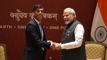 G20 Summit 2023 PM Modi holds bilateral meeting with UK PM Rishi Sunak first visuals out watch gcw eai G20 Summit 2023 PM Modi holds bilateral meeting with UK PM Rishi Sunak first visuals out watch gcw eai