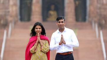 G20 Summit 2023 UK PM Rishi Sunak wife Akshata Murty offer prayers at Akshardham temple gcw G20 Summit 2023 UK PM Rishi Sunak wife Akshata Murty offer prayers at Akshardham temple gcw