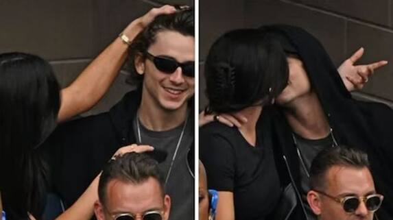 Timothée Chalamet and Kylie Jenner Lob PDA at US Open Finals