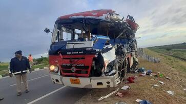 ksrtc bus truck accident at chitradurga gvd ksrtc bus truck accident at chitradurga gvd