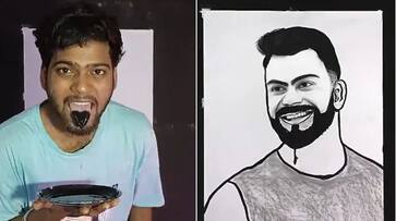Unconventional fan tribute: Artist creates Virat Kohli's portrait using tongue; sparks mixed reactions (WATCH) snt Unconventional fan tribute: Artist creates Virat Kohli's portrait using tongue; sparks mixed reactions (WATCH) snt
