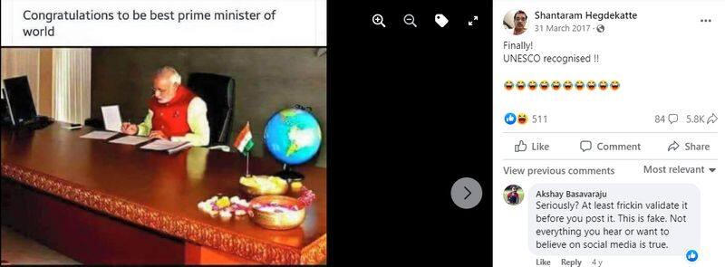 UNESCO named Indian PM Modi as the world best prime minister this claim is fake jje 