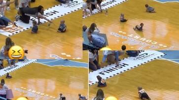 Competition organized for crawling kids but Mothers are tired of childrens games see viral video akb Competition organized for crawling kids but Mothers are tired of childrens games see viral video akb