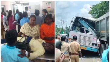 ksrtc bus rammed into a trucked stopped at road side and many injured afe ksrtc bus rammed into a trucked stopped at road side and many injured afe