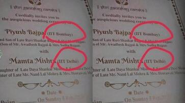 Wedding card IIT Bombay groom IIT Delhi bride goes viral netizens joke san Wedding card IIT Bombay groom IIT Delhi bride goes viral netizens joke san