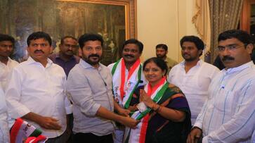 Ex MLA Nallala Odelu couple again Joins Congress ksm Ex MLA Nallala Odelu couple again Joins Congress ksm