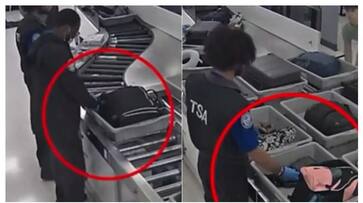 Airport Officers Caught On Camera Stealing Money From Passengers' Bag, video goes viral prm Airport Officers Caught On Camera Stealing Money From Passengers' Bag, video goes viral prm