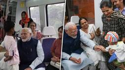 PM Modi birthday special pm travel to metro, distributed chocolates to children see photos kxa 