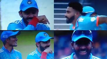 Mohammed Siraj chases hat-trick ball to boundary, Virat Kohli can't control his laughter gkc Mohammed Siraj chases hat-trick ball to boundary, Virat Kohli can't control his laughter gkc