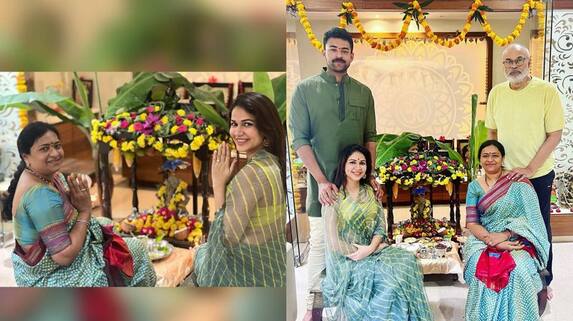 lavanya tripathi celebrates vinayaka chavithi festival in varun tej house ksr lavanya tripathi celebrates vinayaka chavithi festival in varun tej house ksr