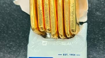 Gold worth rs 83 lakh hidden in cigarette pack Gold worth rs 83 lakh hidden in cigarette pack