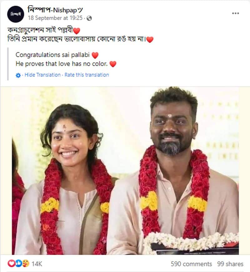 Sai Pallavi got married or not photo goes viral fact check jje