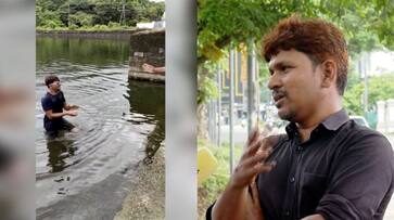 man recovers gold chain worth lakhs which lost in pond in palakkad in no time video get huge applaud from social media etj man recovers gold chain worth lakhs which lost in pond in palakkad in no time video get huge applaud from social media etj