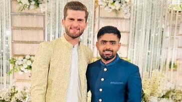 cricket Amid rumours of strained relation, Babar Azam gives Shaheen Afridi big hug at Pakistan pacer's wedding - WATCH osf cricket Amid rumours of strained relation, Babar Azam gives Shaheen Afridi big hug at Pakistan pacer's wedding - WATCH osf