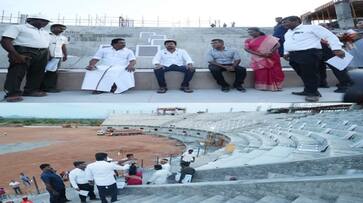 Udhayanidhi stalin inspects jallikattu stadium in alanganallur smp Udhayanidhi stalin inspects jallikattu stadium in alanganallur smp