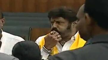 TDP MLA Balakrishna Protest with whistle in AP Assembly lns TDP MLA Balakrishna Protest with whistle in AP Assembly lns